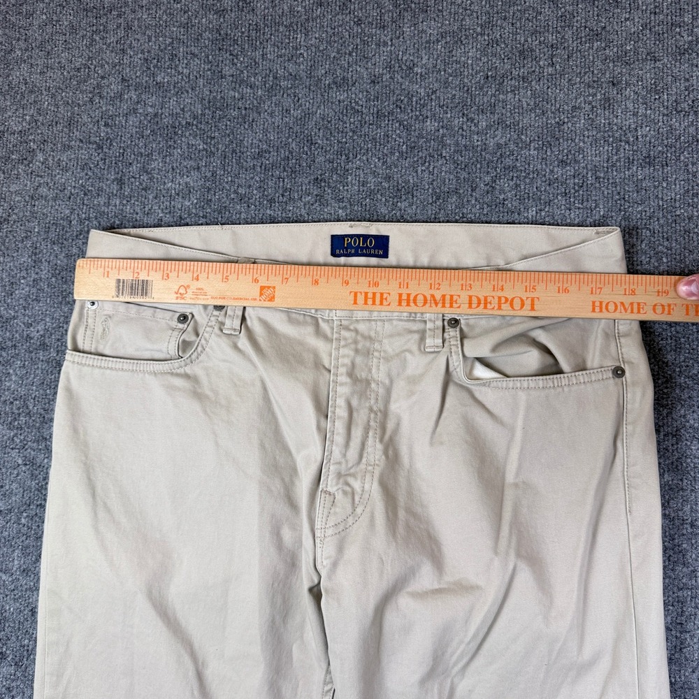 Polo Ralph Lauren Pants Mens 34x32 Brown Varick Slim Straight Chino Stretch - Picture 8 of 12